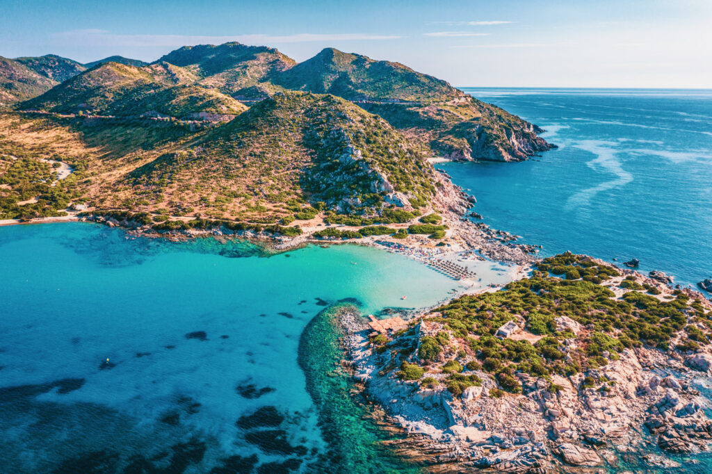 vista aerea penisola di punta molentis