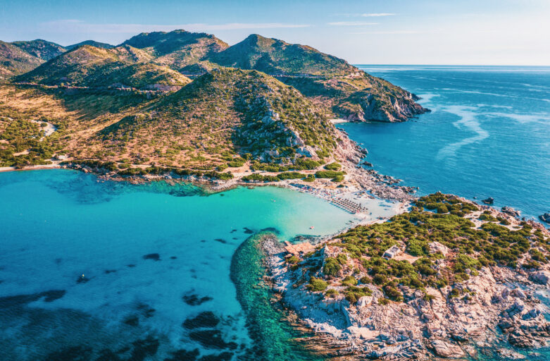 vista aerea penisola di punta molentis